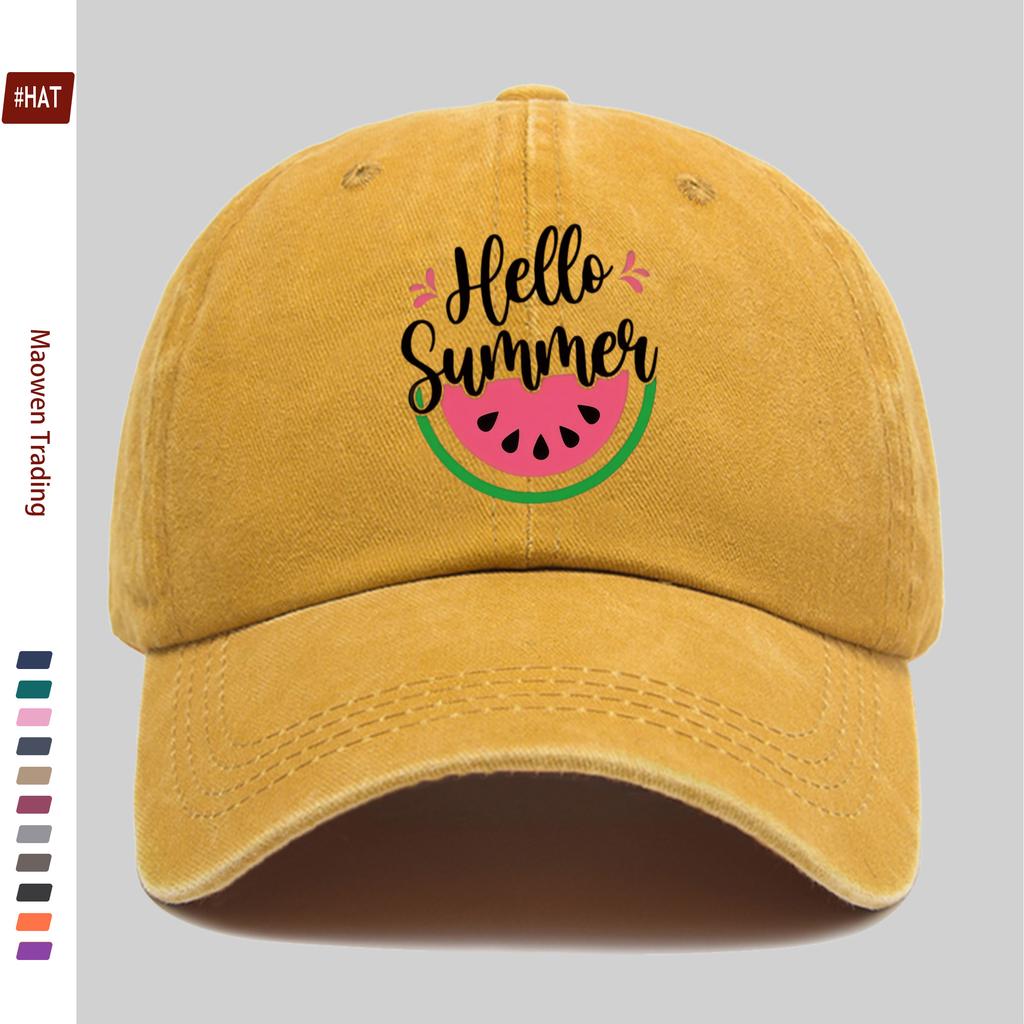 pc Summer Watermelon Pattern Printed Baseball Cap Home Leisure Decor Papa Hat Truck Driver Sun Hat Washable Adjustable Headw