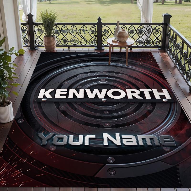 Custom Text Printed Rug Kenworth Non Slip Floor Carpet For Home Room Decor
