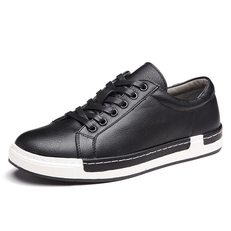 Herren Casual Lederschuhe für Herren Mode Vier Jahreszeiten Atmungsaktiv Schnürschuhe Sportschuhe Flache Skateschuhe Große Größen 38-48