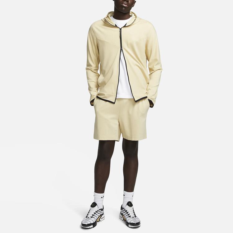 Nike Tech Fleece Lightweight Solid Color Drawstring Straight Leg Shorts Men shorts Yellow DX0828-783