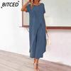 Women's Fashion Casual Short Sleeve O-Neck Pants Suits