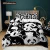 Panda Duvet Cover Cartoon Panda Printed Bedding Set For Boys Girls Microfiber Cute Animal Comforter Cover 2/3Pcs Full Size
