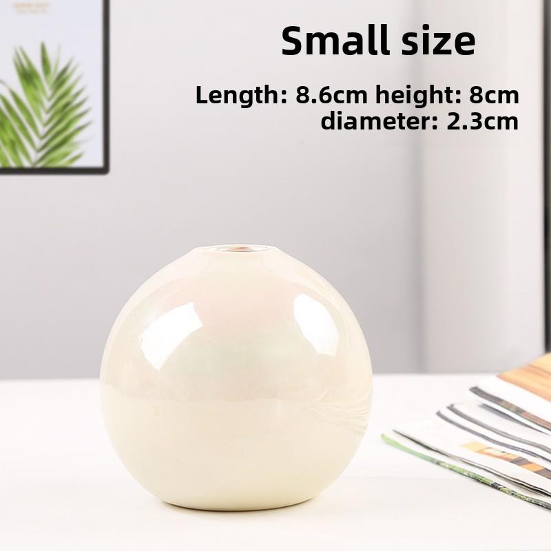 

Gradient Colorful Pearl White Ceramic Vase Desk Decoration Flowers Arrangement Artificial Flower Vase Room Aesthetic Decor