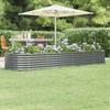 Vidaxl Raised Planter, Powder-Coated Steel 296X80X36 Cm, Grey