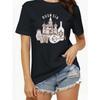 European Sizes Women's Saint Basil's Cathedral Russia Graphic T-Shirt - Black with White Moscow Landmark Print, Casual Round Neck Tee