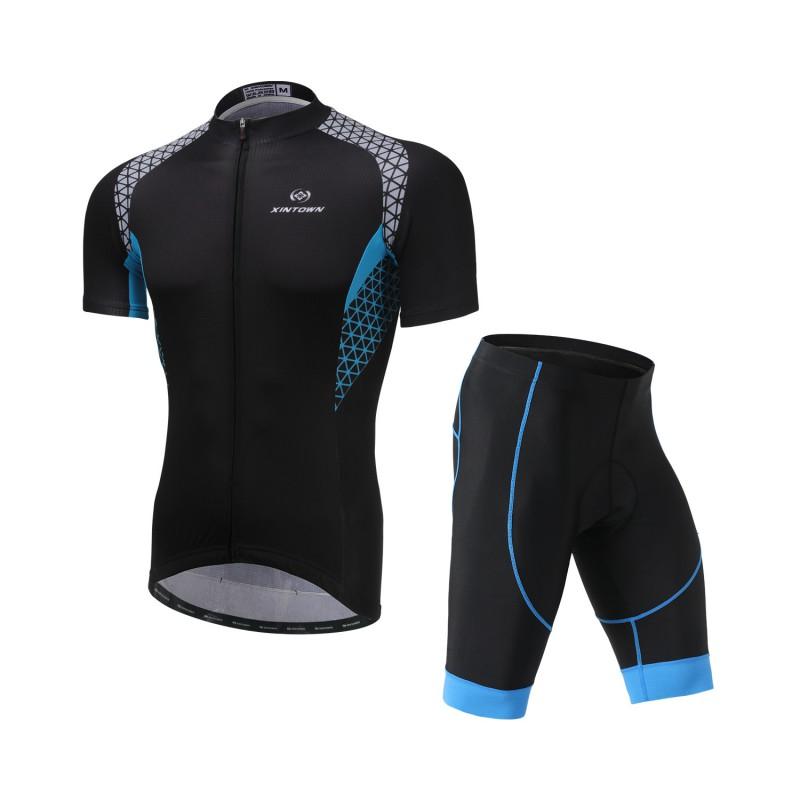 XINTOWN Mens Short Sleeve Cycling Jersey Set Breathable Clothing