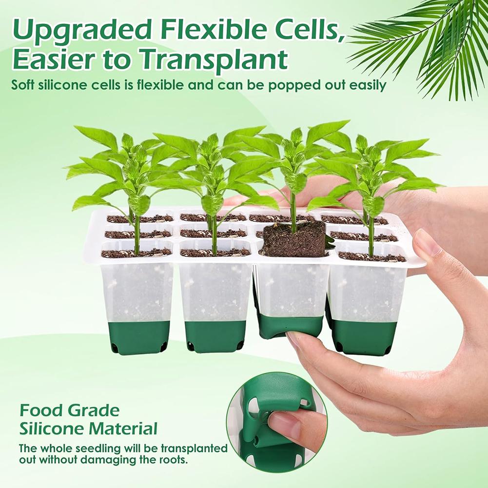 11 Holes Garden Nursery Seedling Dish Plastic Nursery Seedling Trays Seed Starter Trays Vegetable Seedling Pots Garden Supplies