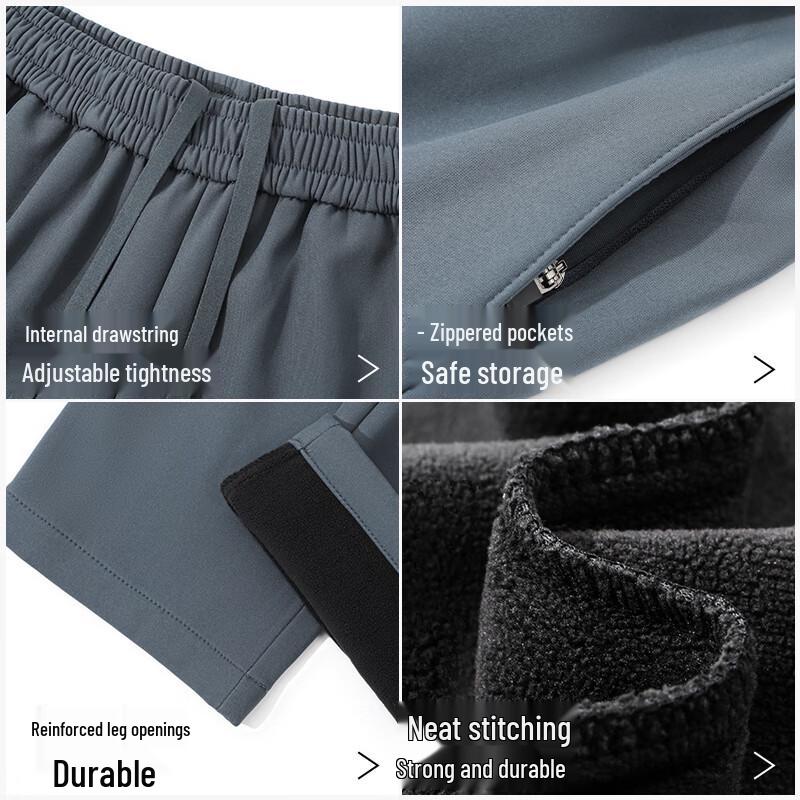 Jeep Men's Winter Fleece-Lined Straight-Leg Casual Business Pants