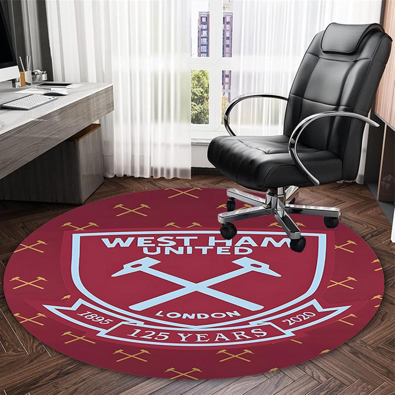 1pc Football Team (61) Print Round Carpet Chair Round Carpet Suitable for Bedroom Living Room Home Decorative Carpet
