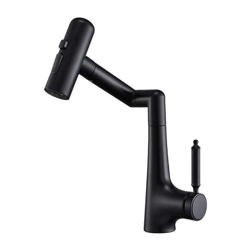 Basin Faucet Hot and Cold Bathroom Sink Multi-Mode Water Outlet Mechanical Arm Rotating Wash Basin Faucet