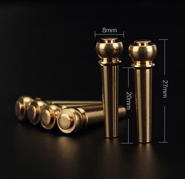 Pure Copper & Brass String Pegs for Folk Wooden Guitar Bridge
