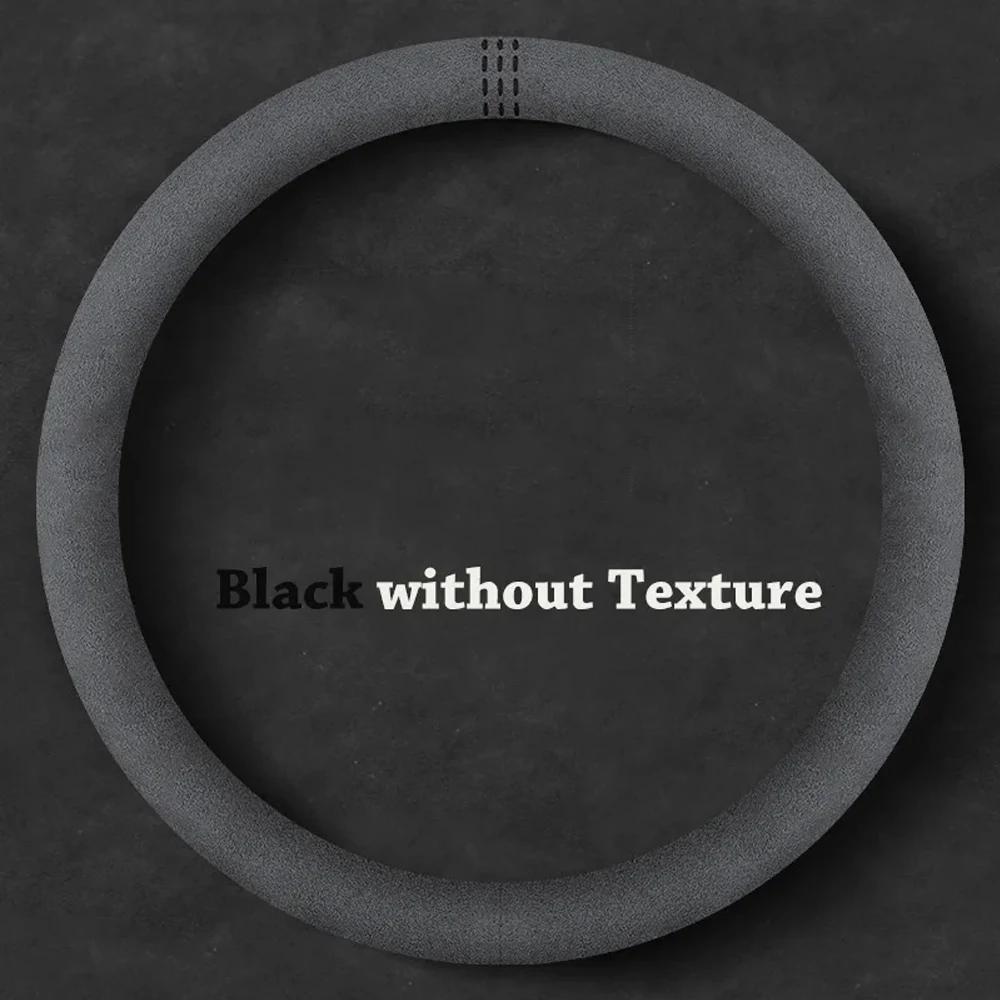 Car Steering Wheel Covers Cowhide Suede Steering Wheel Cover Wrap Universal 37-38cm Breathable Steering Covers Car Accessories