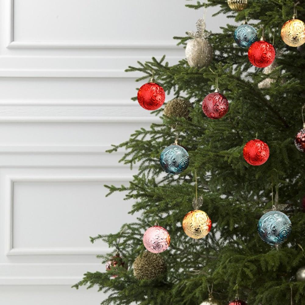 12pcs Christmas Ball Ornament Xmas Tree Ball Bauble Hanging Pendants Home Party Decor 2025 New Year Gift Noel Navidad