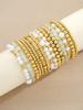 31/18/16/15/7pcs Simple Beaded Pearl Cross Bracelet Set For Women Vacation Dating Birthday Daily Wear Party Jewelry Accessory