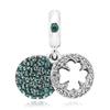 797906NRGMX Dazzling Four-Leaf Clover Pendant and Dangle Silver Charm