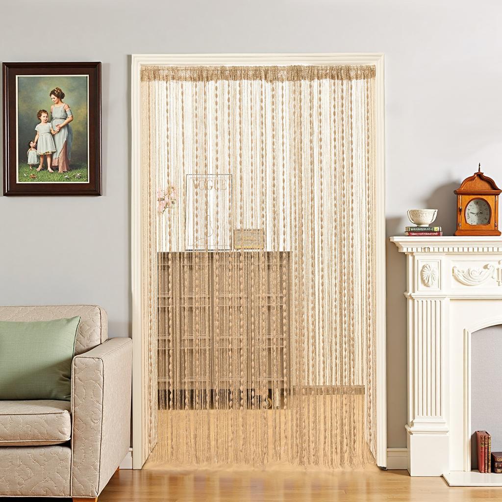 New Style Encrypted Pom-Pom Embellished Curtain Rod Door Curtain Partition Curtain Living Room Dining Room Decorative Curtain