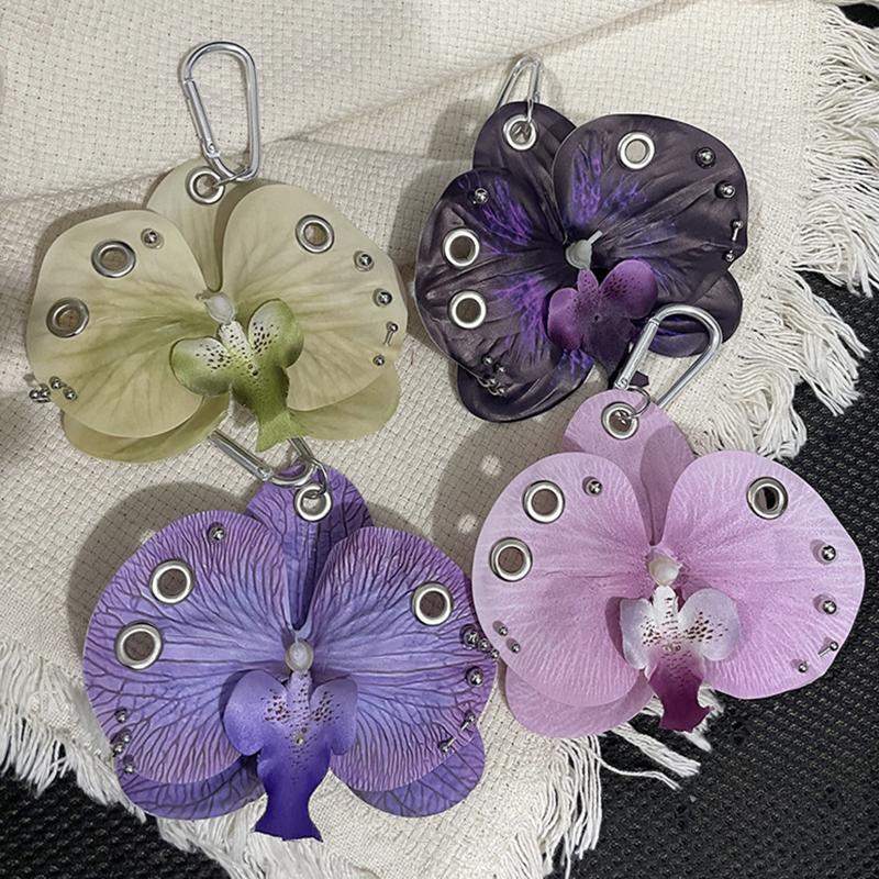 Butterfly Orchid Keychain Simulation Flower Bag Pendant Decoration Accessories Gifts