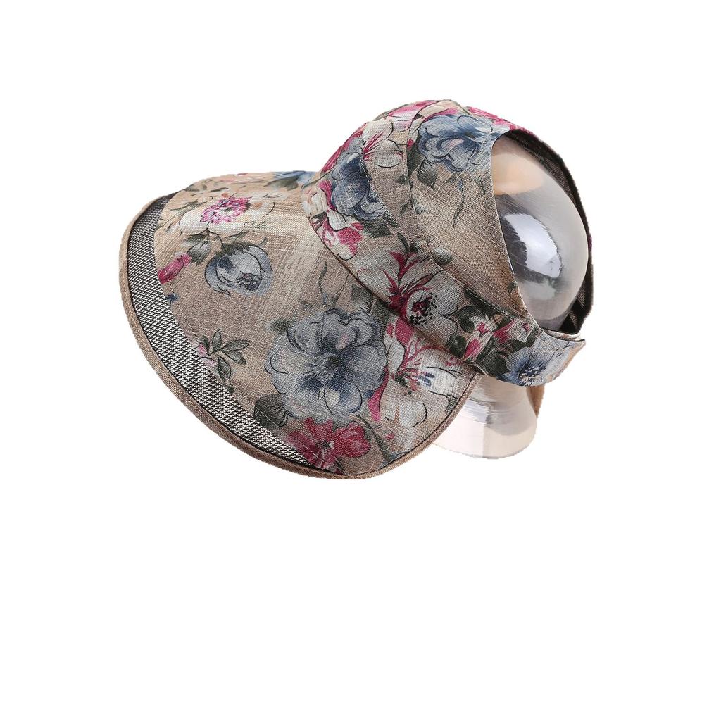 Elegant high-end flower big edge empty top hat children spring and summer outdoor foldable sun hat sun hat