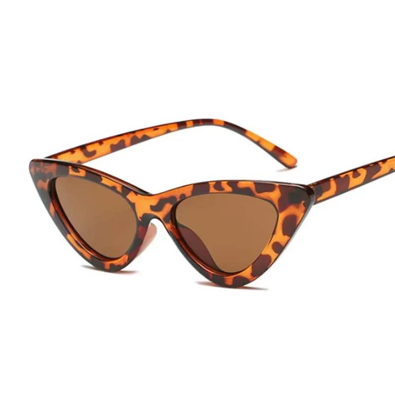 Roztomilé Sexy Vintage Kočičí Oko Sluneční Brýle Žena Malé Černé Bílé Trojúhelníkové Retro Dámské Sluneční Brýle Leopardí Ženské