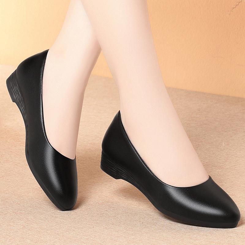 Soft Sole Professional Work Shoes Women Black Formal Shoes Work Commuting Women Leather Shoes Single Shoes Daily Wear Shoes