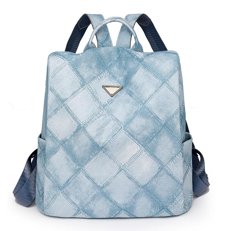 

Прочный женский рюкзак из мягкой кожи из искусственной кожи, школьная сумка, дорожный рюкзак синий