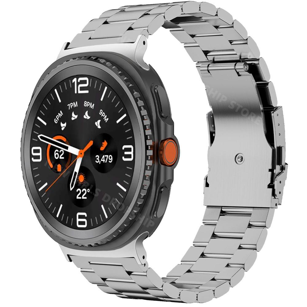 

Titanium Strap for Samsung Galaxy Watch 8 8 Classic 46mm 44mm 40mm Men Band for Samsung Galaxy Ultra 47mm Replaced Wrist Strap Galaxy Ultra 47mm срібний