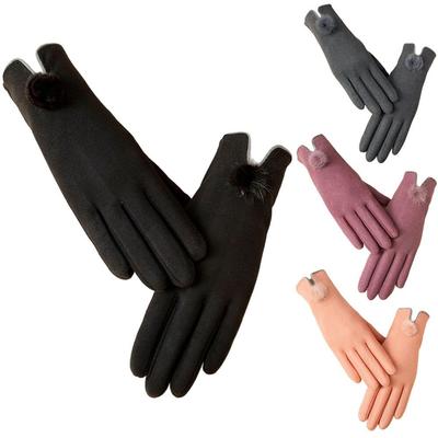Imitation Rabbit Velvet Women Winter Gloves Windproof Warm Touch Screen Gloves Coldproof Full Finger Gloves Autumn and Winter