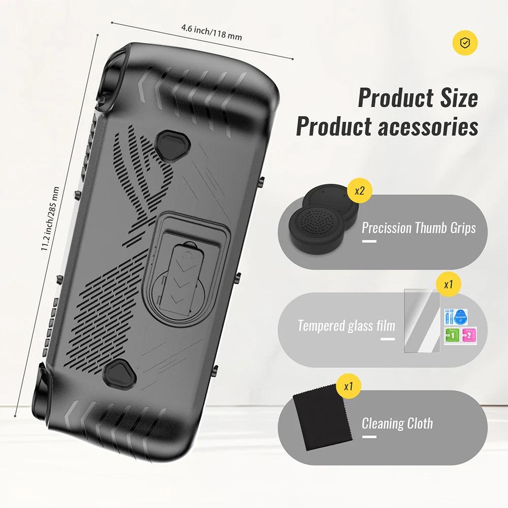 For Asus ROG Ally X TPU Protective Skin Case Shockproof with Stand Drop-proof Anti-Scratch All-round Protection Game Accessories