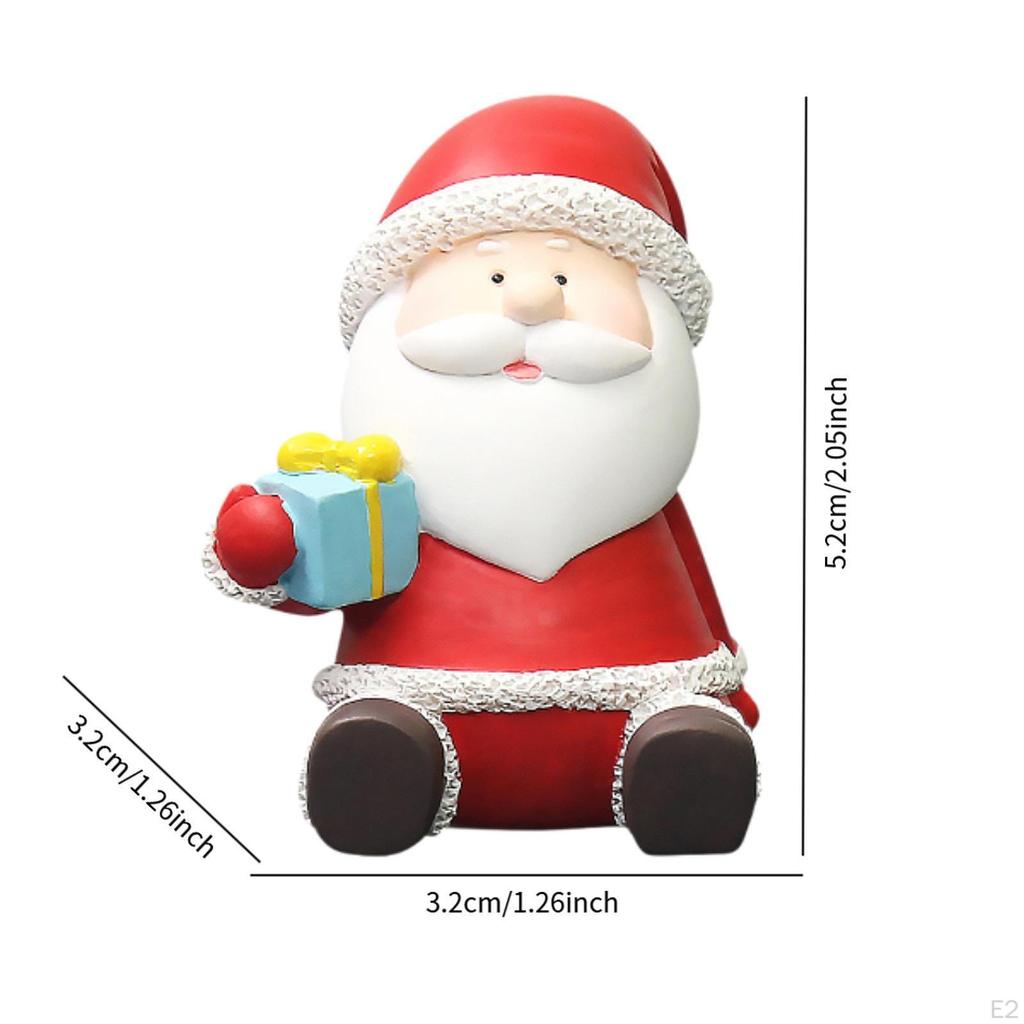 Christmas Santa Figurine Sculpture Party Supplies Desktop Ornament Decoration for Cabinet