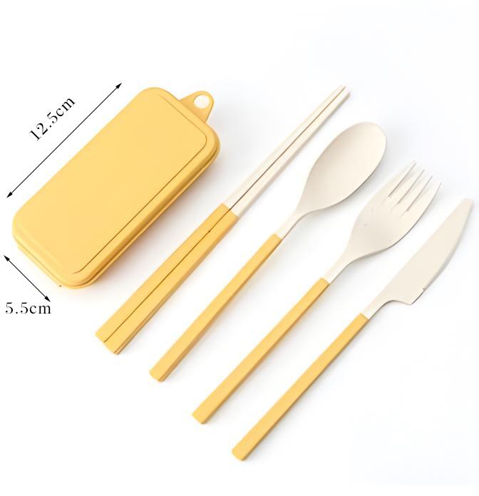 

4 шт. портативный складной набор столовых приборов из пшеничной соломы складные палочки для еды набор столовых приборов с коробкой для пикника кемпинга дорожный набор столовых приборов зелёный