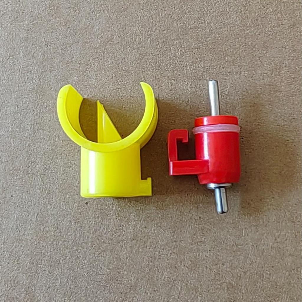 Chicken Duck Goose Nipple Water Dispenser Kit ID25mm Green Hanging Drinking Cup Stainless Steel Automatic Water Nozzle 2 Sets