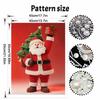 Pearl Painting DIY Kit Santa Claus Christmas Tree Gift Frameless Handmade Bead Canvas Art Creative Leisure Craft for Bedroom Living Room Decor