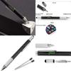 Multifunction Tech-Tool Pen with Ballpoint Pen Touch Screen Stylus Ruler Spirit Level Flat-head and Phillips Screwdriver - Idea