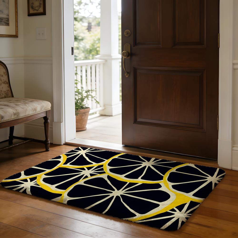 Summer Cartoon Fruit Colorful Floor Mat Soft Flannel Absorbent Mat Non-Slip Rug Home Bedroom Bathroom