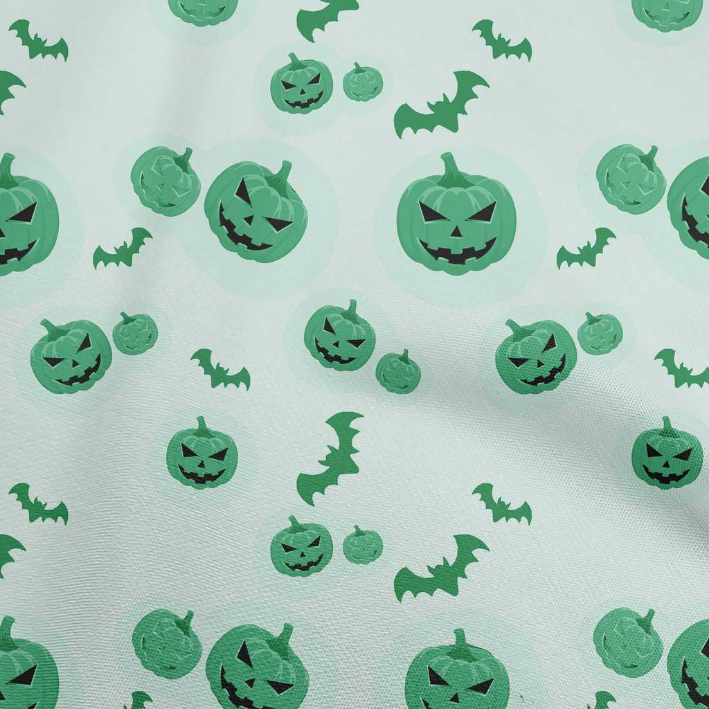 oneOone Cotton Flex Blue Fabric Halloween Sewing Material Print Fabric By The Yard 40 Inch
