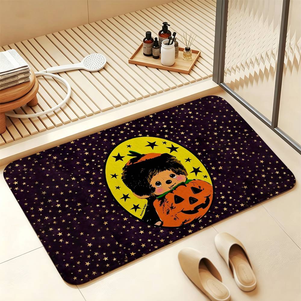 So Cute M-MonchhichiS Cartoon Short Plush Rug Carpet mat Machine Washable Soft Comfortable Anti‑Slip Floor Mat Home Decor