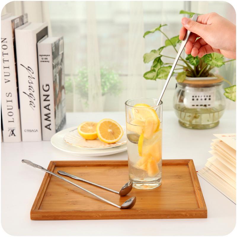 1 PC 18CM / 24cm / 30cm Long Handled Stainless Steel Coffee Spoon Ice Cream Dessert Tea Spoon for Picnic Kitchen Accessories