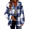 Women's Fashion 2026 New Autumn and Winter Pocket Plaid Jacket Button Plush Jacket for Warmth, Leisure and Elegance