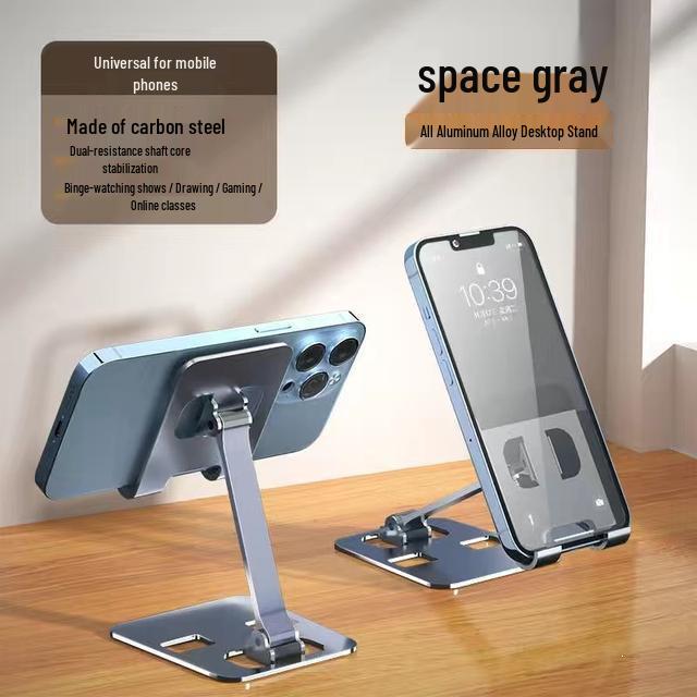 360° Rotatable Aluminum Stand for Mobile/Tablet - Portable & Adjustable for Hands-Free Use