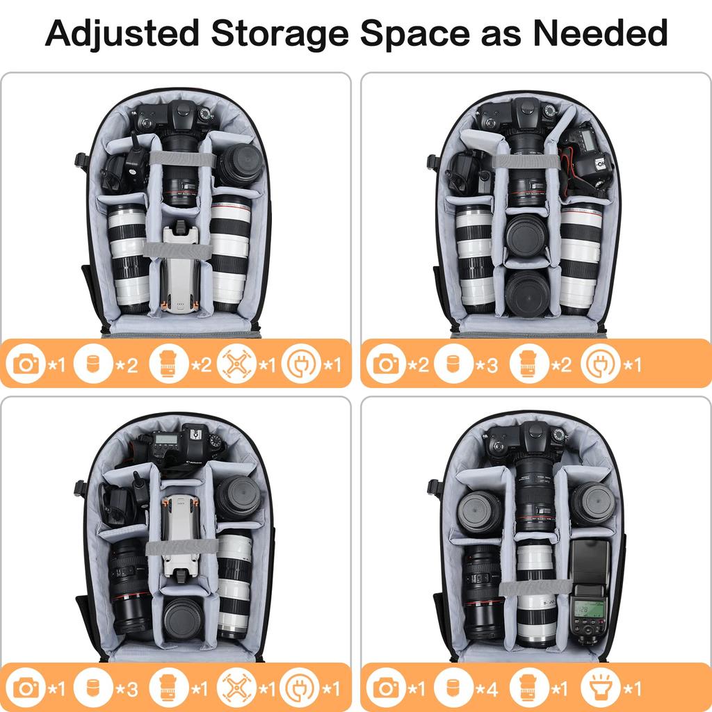 MOSISO Kamera-Rucksack Kompatibel mit Schützende Kameratasche Zoll Wasserabweisend mit Stativ Laptopfach Hartschalenkoffer DSLR/SLR/Mirrorless,