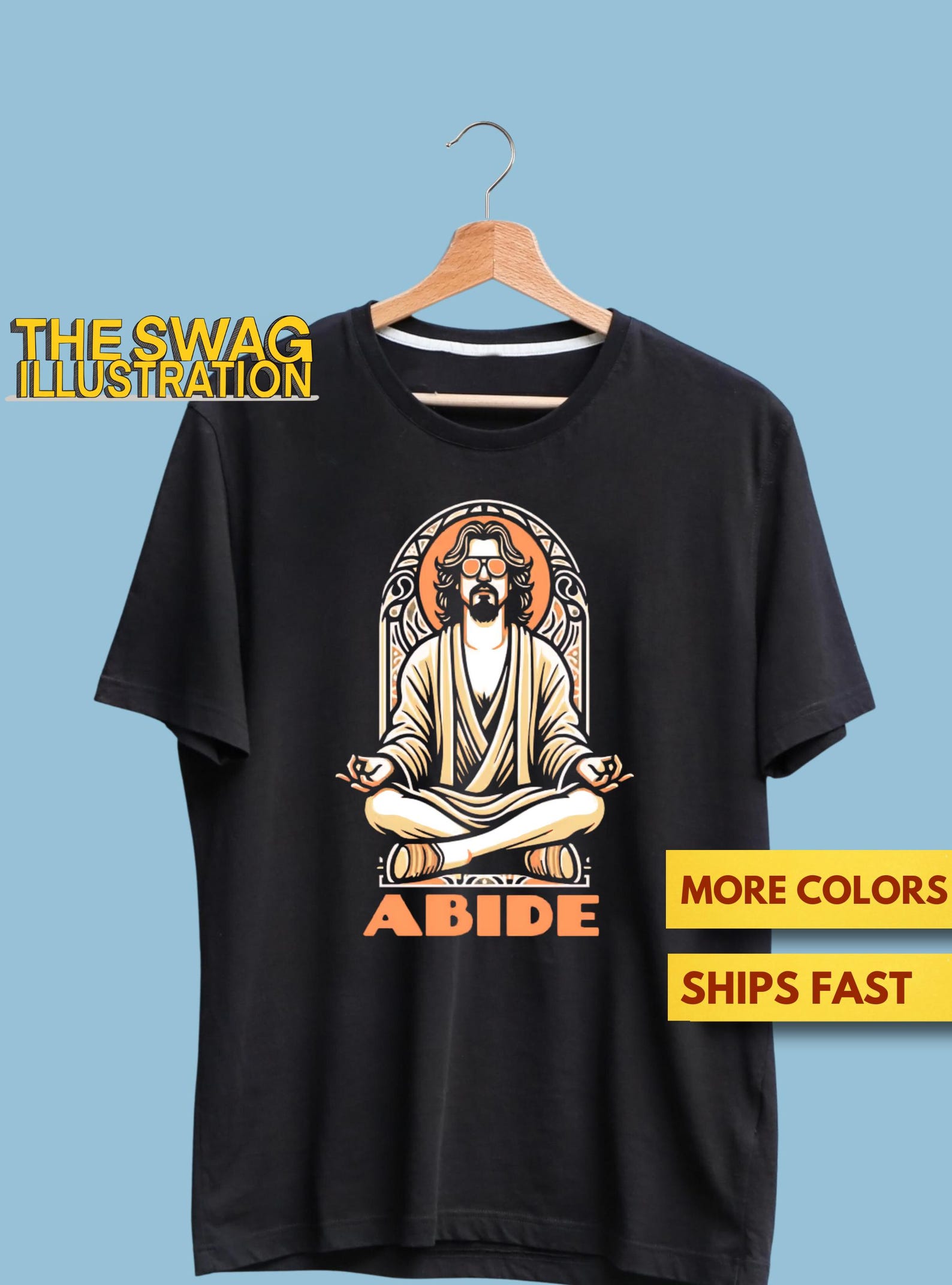 Zen Mindful Dude Meditation Retro Lebowski Shirt, Abide Meditation Shirt, Retro GifT shirt, Ultra Soft Premium Tee S