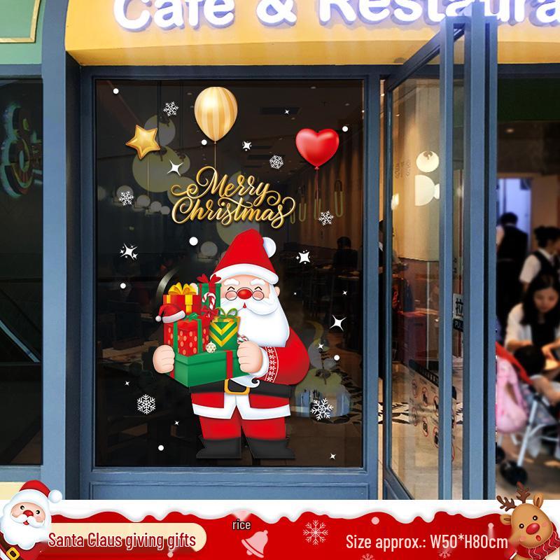 Christmas Tree Ornaments & Window Clings Set: Festive Static Stickers for Glass, Doors, and Holiday Decor