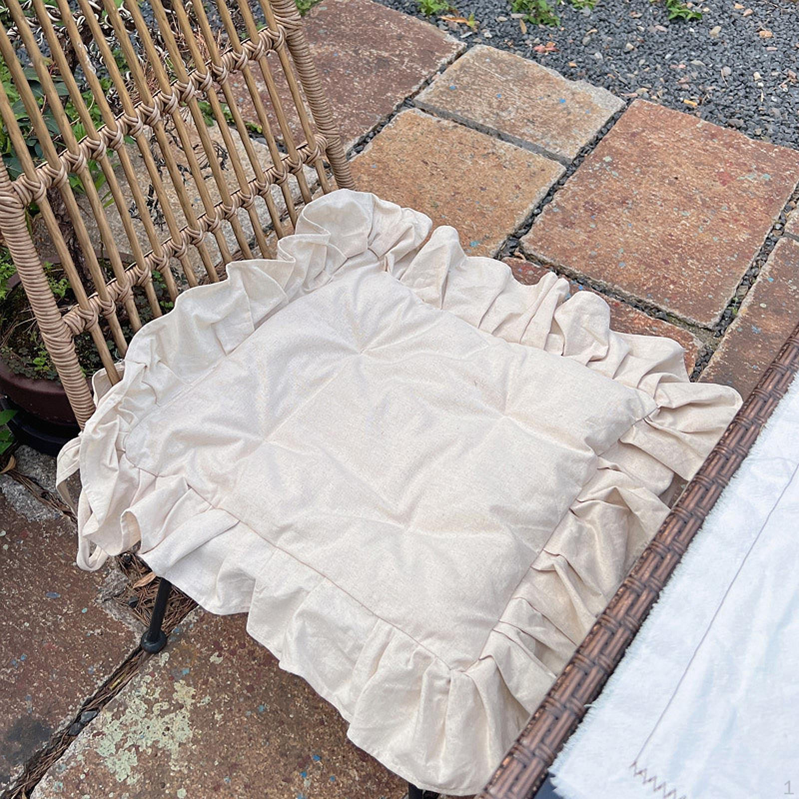 

Квадратная многофункциональная подушка на стул с оборками, элегантная подушка с оборками для свадьбы