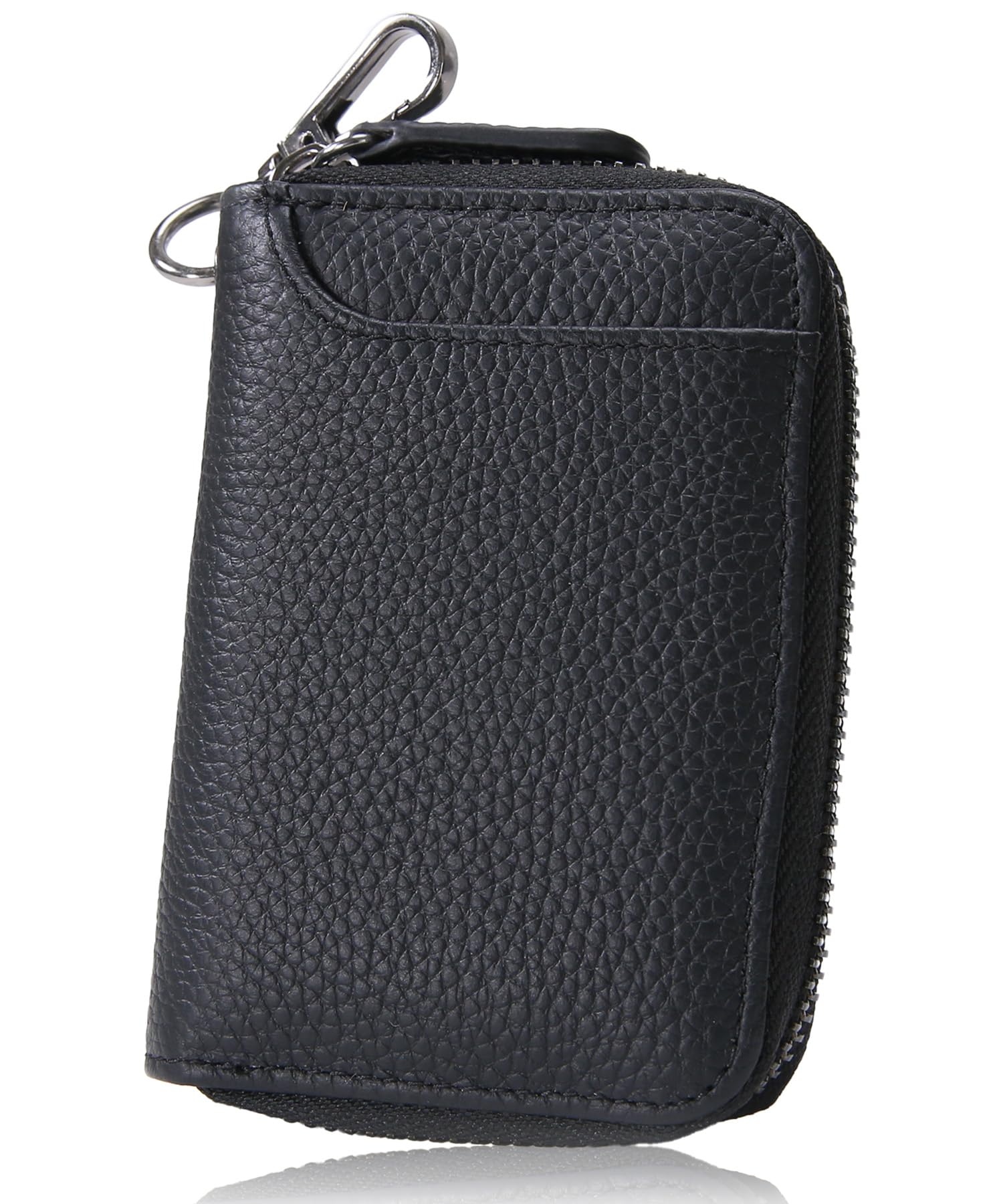 

Exquisite Leather Key Genuine Leather Smart Key Case with Card Coin and Integrated Mini Wallet with 6 Hooks and Japanese Design [STREAM] Case, Men s чорний