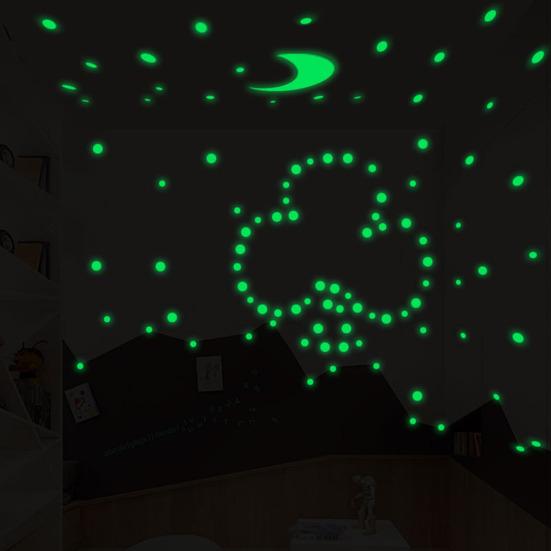 

104/252/407Pcs Luminous Dot Wall Round Disk Moon in Sticker Glow Dark 407Pcs