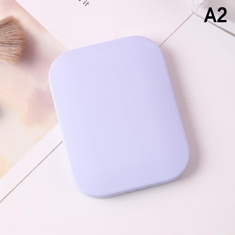 Cute Macaron Candy Color Portable Mini Handheld Folding Makeup Mirror With Comb Durable Gift Student Beauty Tools