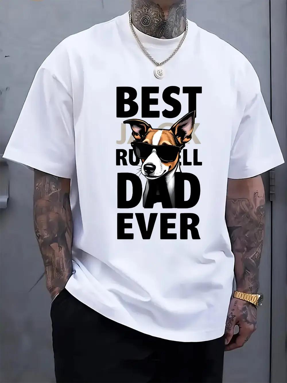 Jack Russell Terrier Dad Graphic T-shirt - Best Jack Russell Dad Ever Print XL