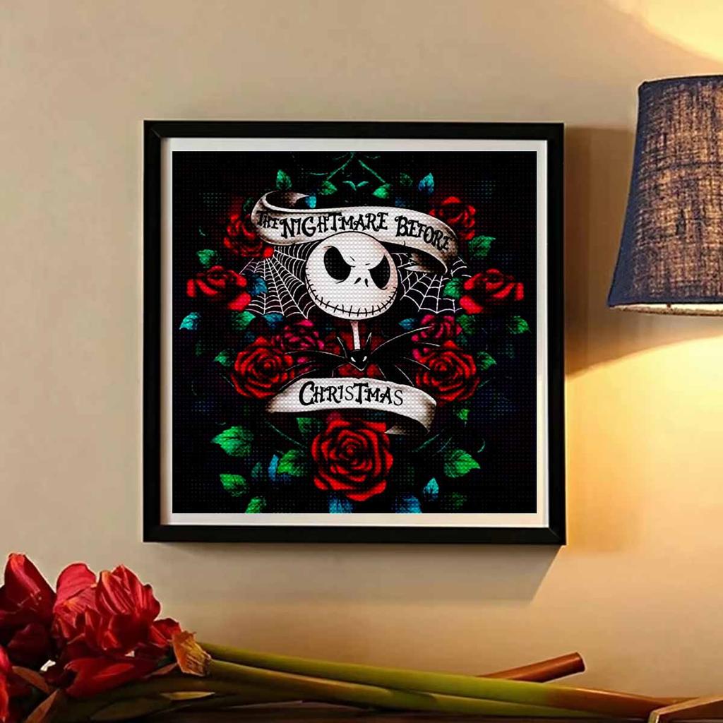 5D DIY Diamond Painting Decorative Flower Skeleton Full Round Drill Scenery Diamond Embroidery Cross Stitch Kits Home Decor Gift