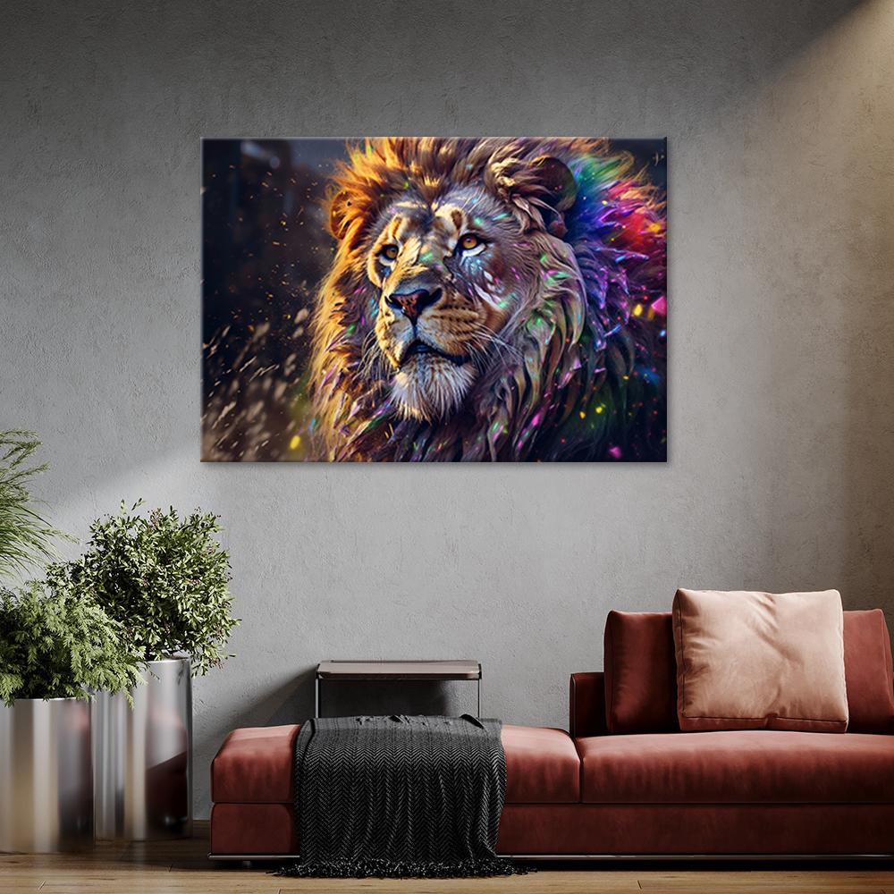 Canvas Print, Lion Animal Abstraction