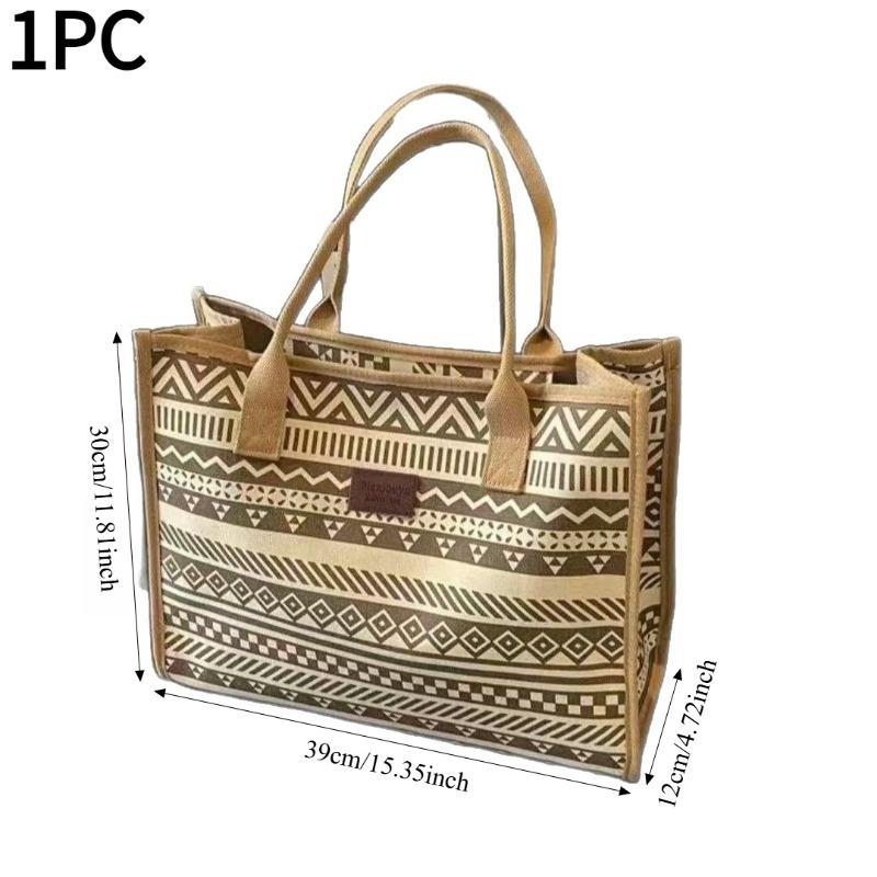 1PC Large Capacity Canvas Tote Bag Women's Autumn and Winter New Casual Commuter Portable Shopping Bag Lightweight One Shoulder Mommy Bag